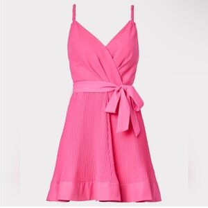 Molly Livy Pleated Mini Dress in Azalea